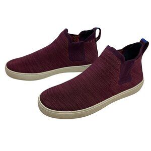 Rothys Chelsea High Top Sustainable Knit Ankle Sneakers Womens 10.5 Burgundy